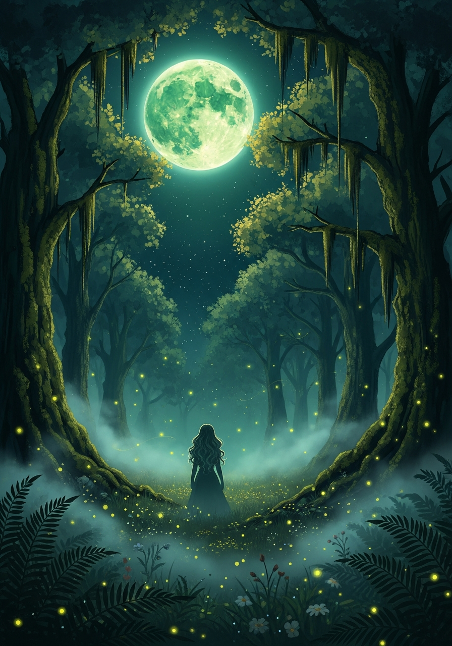 A moonlit forest